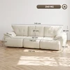 Trivietė modulinė sofa, berėmė, kreminė balta, 260 × 92 × 80 cm