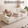 Trivietė modulinė sofa, berėmė, kreminė balta, 260 × 92 × 80 cm