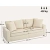 HOMCOM 3 vietų sofa, sofa su porankiais, pagalvėlėmis, minkšta sofa su kordu, storai paminkštinta poilsio sofa iki 450 kg svetainei, miegamajam 212 x 80 x 88 cm, kreminės baltos spalvos