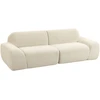 Trivietė sofa, berėmė, kreminės baltos spalvos, 244 × 95 × 70 cm