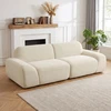 Trivietė sofa, berėmė, kreminės baltos spalvos, 244 × 95 × 70 cm