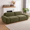 Trivietė sofa, berėmė, tamsiai žalia, 244 × 95 × 70 cm