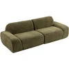 Trivietė sofa, berėmė, tamsiai žalia, 244 × 95 × 70 cm