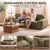 Trivietė sofa, berėmė, tamsiai žalia, 244 × 95 × 70 cm