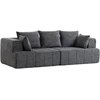 Trivietė sofa su kišeninėmis spyruoklėmis ir šeniliniu apmušalu, pilka, 248 x 104 x 87 cm