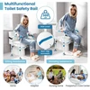 Tualeto saugos turėklas, reguliuojamo aukščio, mėlynas ir baltas, 62,2–67,3 × 49,5 × 64,8–77,5 cm