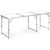 MultiGarden Turistinis stalas, sulankstomas kempingo stalas, baltas stalviršis, 180 x 60 cm
