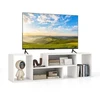 TV staliukas, 2 dalių su L formos lentynomis, juodos ir baltos spalvų, 80 × 30 × 40 cm
