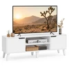 Songmics TV staliukas su reguliuojama lentyna, baltas, 147 x 39 x 50,1 cm