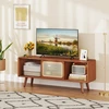 TV staliukas su slankiosiomis durelėmis ir reguliuojama lentyna, natūralios spalvos, 120,7 x 30,5 x 45,7 cm