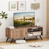 TV staliukas su spintele ir atviromis lentynomis, ąžuolo spalvos, 121,9 × 40,6 × 44,5 cm