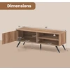 TV staliukas su spintele ir atviromis lentynomis, ąžuolo spalvos, 121,9 × 40,6 × 44,5 cm