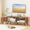 TV staliukas su spintele ir atviromis lentynomis, ąžuolo spalvos, 121,9 × 40,6 × 44,5 cm