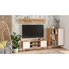 Luco Skandinaviško stiliaus TV staliukas Focus 135cm Baltas/Auksinis ąžuolas