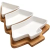 Home Styling Collection Porceliano užkandžių rinkinys 4 dalių - Kalėdų medžio formos indai