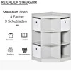 HOMCOM vaikų kampinė lentyna su 3 daiktadėžėmis, žaislų laikymo vieta vaikų kambariui, skirta 3–12 metų vaikams, pilka, 57,4 x 57,4 x 94 cm
