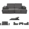 Vaikiška modulinė sofa tamsiai pilka 12 vnt.