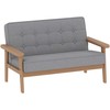 Vaikų fotelis, vaikiška sofa su mediniu rėmu, aksominė išvaizda, apmušta, vaikams nuo 3 iki 15 metų, pilka