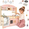 Vaikiška virtuvėlė iš MDF su priedais, rožinė, 81 cm
