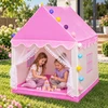 Lean Toys Vaikiška žaidimų palapinė su dekoratyvinėmis LED lemputėmis, rožinė, 120 × 100 × 130 cm