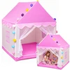 Lean Toys Vaikiška žaidimų palapinė su dekoratyvinėmis LED lemputėmis, rožinė, 120 × 100 × 130 cm