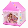 Lean Toys Vaikiška žaidimų palapinė su dekoratyvinėmis LED lemputėmis, rožinė, 120 × 100 × 130 cm
