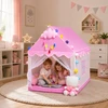 Lean Toys Vaikiška žaidimų palapinė su dekoratyvinėmis LED lemputėmis, rožinė, 120 × 100 × 130 cm