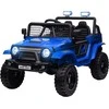 Aiyaplay HOMCOM Elektrinis vaikiškas automobilis, 12 V 3-5 km/val. visureigis su muzikine jungtimi, vaikiška transporto priemonė su 2.4G nuotolinio valdymo pulteliu, žibintais, garso signalu, elektrinė vaikiška transporto priemonė 3-6 metų vaikams, mėlyna