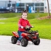 HOMCOM Mini elektrinis keturratis vaikams 18-36 mėn., vaikiškas vežimėlis su priekiniu žibintu, vaikiškas motociklas elektrinis keturratis, rožinis