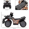 Homcom Mini elektrinis keturratis ATV LED priekinis žibintas 18-36 mėnesių vaikams 70 x 42 x 45 cm