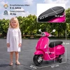 Vaikiškas elektrinis motociklas, licencijuotas Vespa, rožinis, 107 × 47 × 73 cm