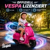 Vaikiškas elektrinis motociklas, licencijuotas Vespa, rožinis, 107 × 47 × 73 cm
