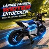 Vaikiškas elektrinis motociklas, licencijuoto HONDA CRF 450R dizaino, juodas ir mėlynas, 104 × 55 × 67 cm