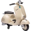 Vaikiškas elektrinis motociklas, VESPA licencijuotas, su nuimamais atraminiais ratukais, baltas, 81 × 37 × 63 cm