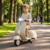 Vaikiškas elektrinis motociklas, VESPA licencijuotas, su nuimamais atraminiais ratukais, baltas, 81 × 37 × 63 cm