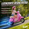 Vaikiškas elektrinis motociklas Vespa PX150, rožinis, 107 × 51 × 80 cm