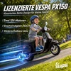 Vaikiškas elektrinis motociklas Vespa PX150 su ličio akumuliatoriumi, juodas, 107 × 51 × 80 cm