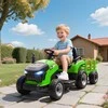 AIYAPLAY Elektrinis Vaikas Traktorius, Vairuojamas Traktorius su Nuotolinio Valdymo Pulteliu, Švelnus Paleidimas, Vaikams Nuo 3-8 Metų, Žalias
