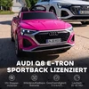 Vaikiškas elektromobilis Audi Q8 e-tron Sportback su nuotolinio valdymo pultu, rožinis, 98 × 49,5 × 43 cm