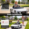 Vaikiškas elektromobilis licencijuotas Audi R8 Spyder su nuotoliniu valdymu, baltas ir juodas, 107 × 58 × 44 cm