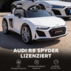 Vaikiškas elektromobilis licencijuotas Audi R8 Spyder su nuotoliniu valdymu, baltas ir juodas, 107 × 58 × 44 cm