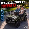 Vaikiškas elektromobilis „Toyota FJ“ su nuotoliniu valdymu, tamsiai žalias ir juodas, 122 × 86 × 88 cm
