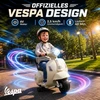 Vaikiškas elektromotociklas Mini Vespa GTS dizaino, su ličio akumuliatoriumi, baltas, 66,5 × 38 × 52 cm