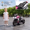 Vaikiškas elektromotociklas su šviesomis ir garsais, rožinis ir baltas, 86 × 42 × 52 cm