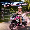 Vaikiškas elektromotociklas su šviesomis ir garsais, rožinis ir baltas, 86 × 42 × 52 cm