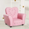 Homcom Vaikiška sofa princesės širdelės formos rožinis vaikiškas fotelis, jauki vaikų kambario sofa, L59xŠ41,5xH49cm