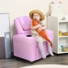 HOMCOM vaikiška sofa atlenkiama funkcija vaikiškas fotelis 3-6 metų rožinis puodelio laikiklis 62x56x69cm