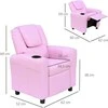 HOMCOM vaikiška sofa atlenkiama funkcija vaikiškas fotelis 3-6 metų rožinis puodelio laikiklis 62x56x69cm