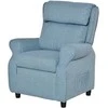 HOMCOM Vaikiška sofa Vaikiška sofa su reguliuojamu atlošais ir atramomis kojoms, mėlyna, skirta 3-5 metų vaikams, 58x53x70cm