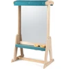 Vaikiškas molbertas su skaidria lenta ir popieriaus ritiniu, natūralios medienos ir žalios spalvos, 64,8 × 44,5 × 110,5 cm